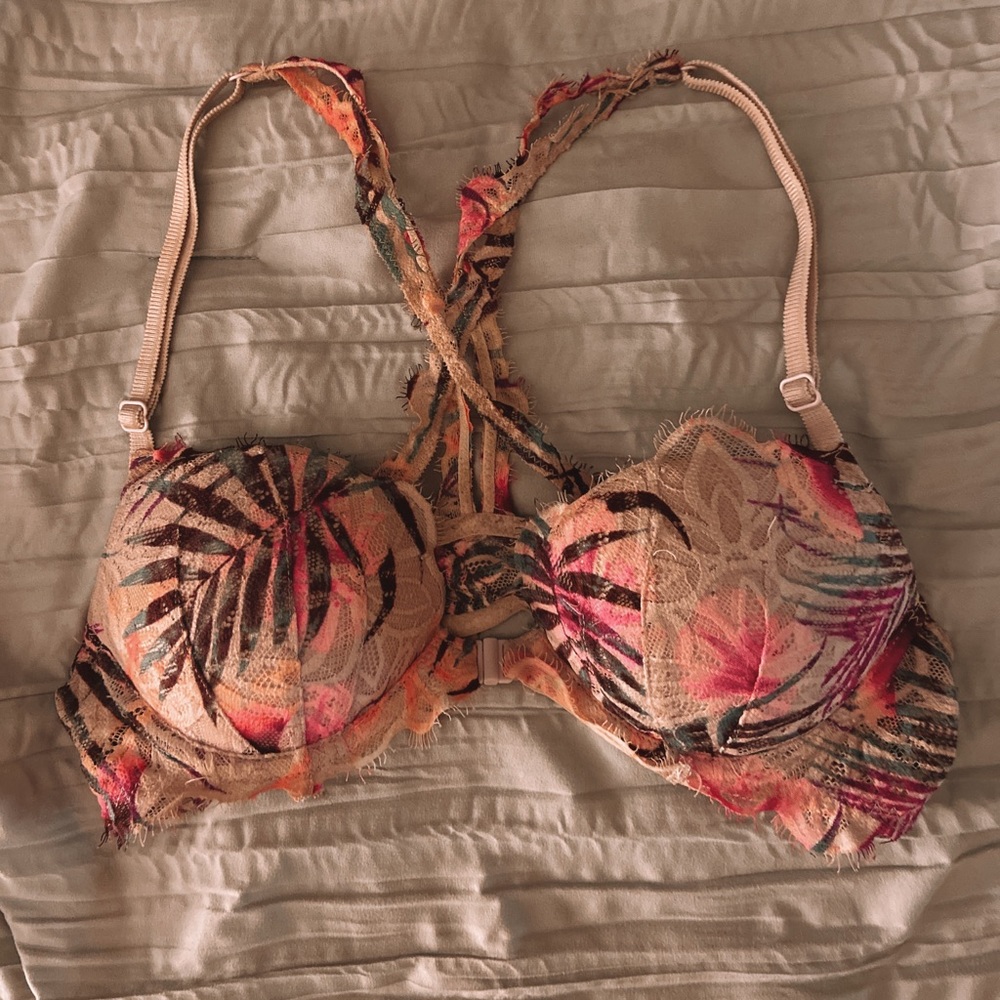 Tropical PINK VS Razorback Push Up Bra